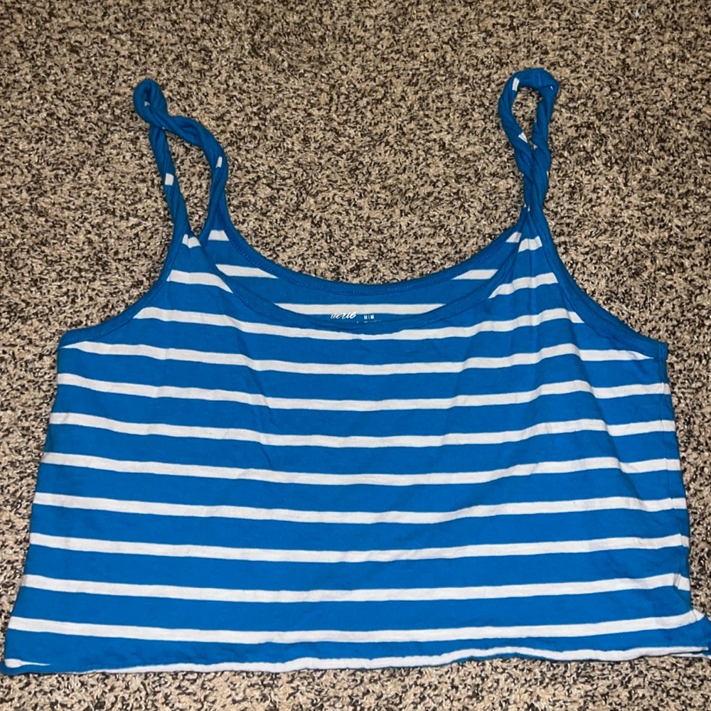 Aerie Twisted Blue Crop Top